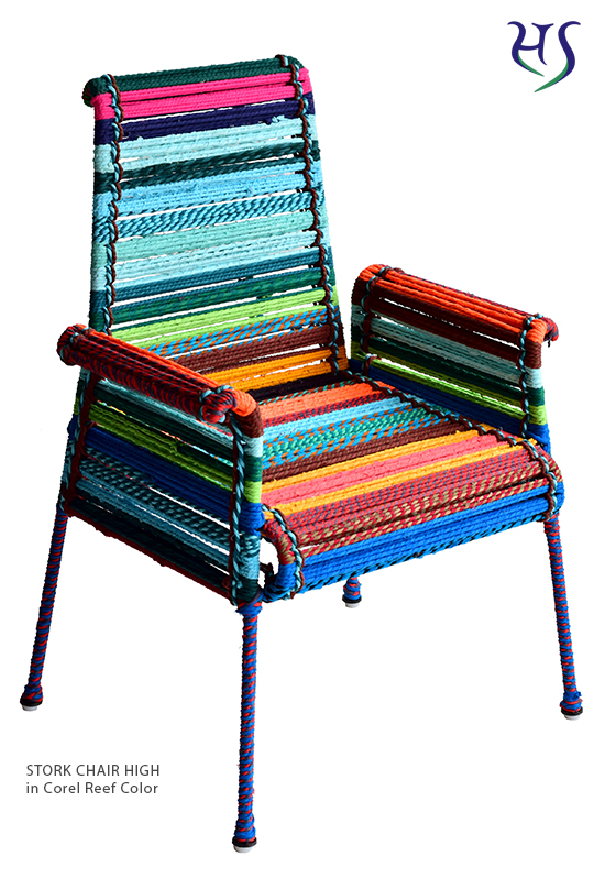 Stork Chair High in Corel Reef Color Katran Collection by Sahil & Sarthak